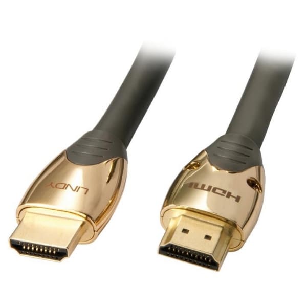 LINDY CABO HDMI 05.00M - GOLD CAT2 HIGH SPEED HEC (37854)