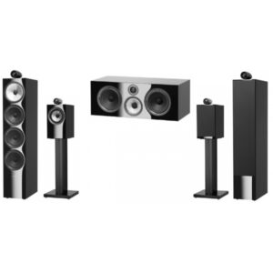 B&W SISTEMA HOME CINEMA 702 S3 + 705 S3 + HTM71 S3 (PRETO LACADO)