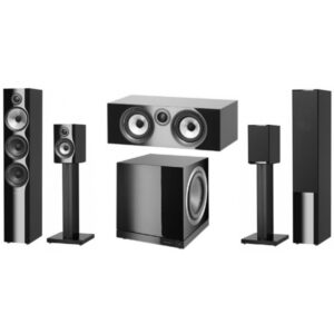 B&W SISTEMA HOME CINEMA 704 S3 + 707 S3 + HTM72 S3 + DB2D (PRETO LACADO)