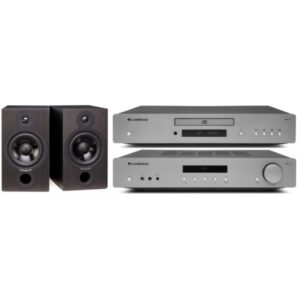 CAMBRIDGE AUDIO SISTEMA AMPLIFICADOR INTEGRADO AXA25 + LEITOR DE ÁUDIO CD AXC35 + COLUNAS SX60 (PAR