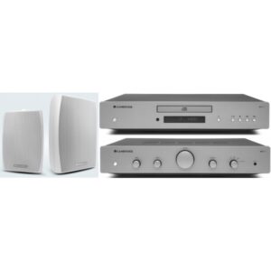 CAMBRIDGE AUDIO SISTEMA AMPLIFICADOR INTEGRADO AXA25 + LEITOR DE ÁUDIO CD AXC35 + COLUNAS ES20 (BRANCA