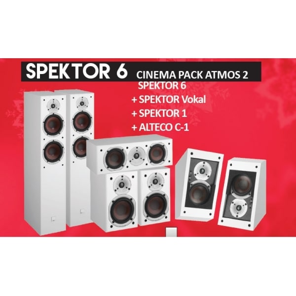DALI SISTEMA HOME CINEMA SPEKTOR 6 PACK ATMOS 2 SPEKTOR 6  + SPEKTOR VOKAL + SPEKTOR 1 + 2 X ALTECO C-1( WHITE)