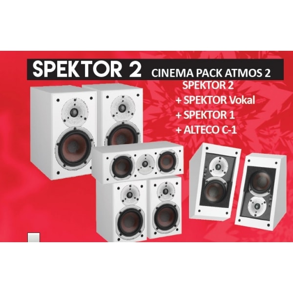 DALI SISTEMA HOME CINEMA SPEKTOR 2 PACK ATMOS 2 SPEKTOR 2  + SPEKTOR VOKAL + SPEKTOR 1 + 2 X ALTECO C-1( WHITE)