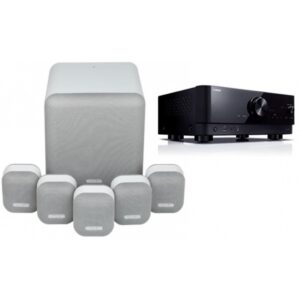 KIT'S MAQUIMSOM SISTEMA HOME CINEMA 5.1 RECEIVER RX-V4A + COLUNAS MASS 5.1 (BRANCO)