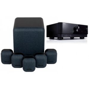 KIT'S MAQUIMSOM SISTEMA HOME CINEMA 5.1 RECEIVER RX-V4A + COLUNAS MASS 5.1 (PRETAS)