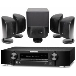 MARANTZ SISTEMA HOME CINEMA MARANTZ RECEPTOR ULTRA ELEGANTE DE 5.2 CANAIS NR1510 (PRETO) + B&W SISTEMA MT-50 (PRETO)