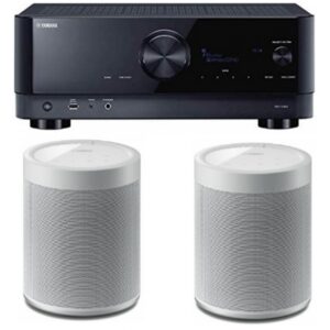 YAMAHA SISTEMA HOME CINEMA RECEIVER A/V 8K 7.2 CANAIS RX-V6A COM 2 COLUNAS WIRELESS MUSICCAST 20 (BRANCO)