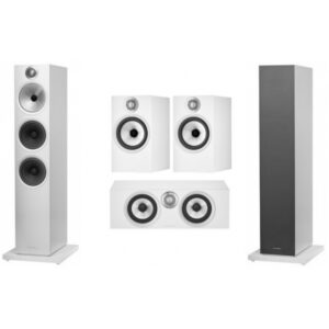 B&W SISTEMA HOME CINEMA 603 S3 + 606 S3 + COLUNA CENTRAL HTM6 S3 (BRANCO)