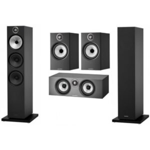 B&W SISTEMA HOME CINEMA 603 S3 + 607 S3 + COLUNA CENTRAL HTM6 S3 (PRETO)